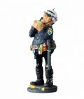 The police officer is small