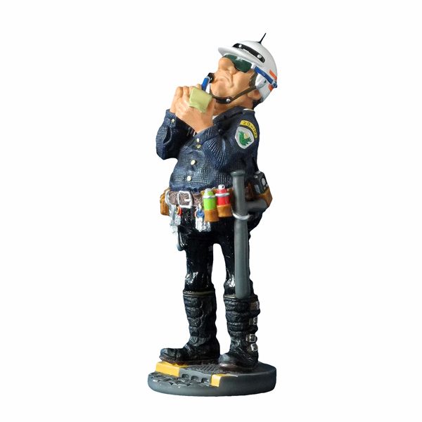 The police officer is small