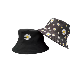Soft cotton hat "Black & Daisy"