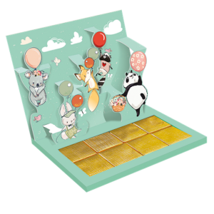 Flying Animals 3D Card with Deliska Milk Chocolate