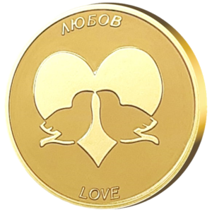 Collection of 7 gold coins for a fortune cookie