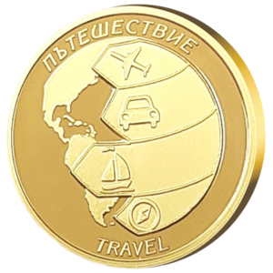 Collection of 7 gold coins for a fortune cookie