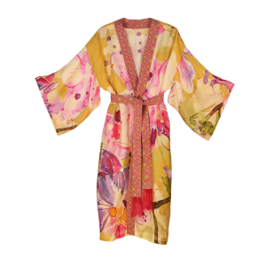 Mustard and orchid kimono
