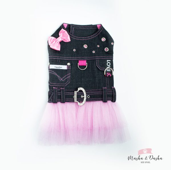Denim dress with tulle - Image 2