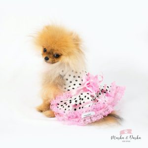 Satin dress with dots